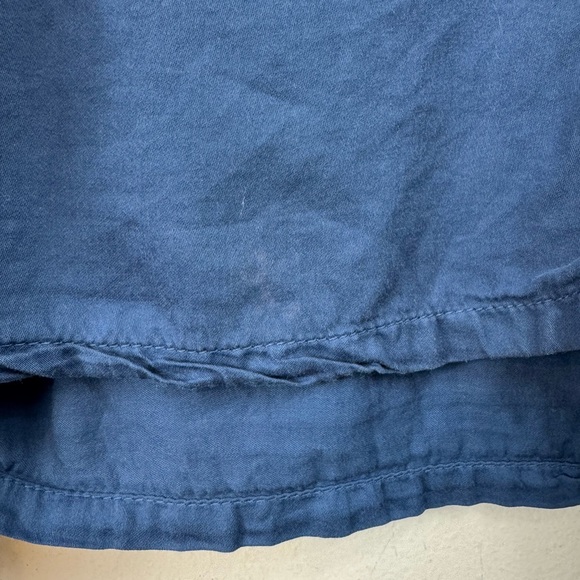 Xirena Size Large Blue Woven Cotton Collared Button Front Blaine Top - Picture 5 of 9